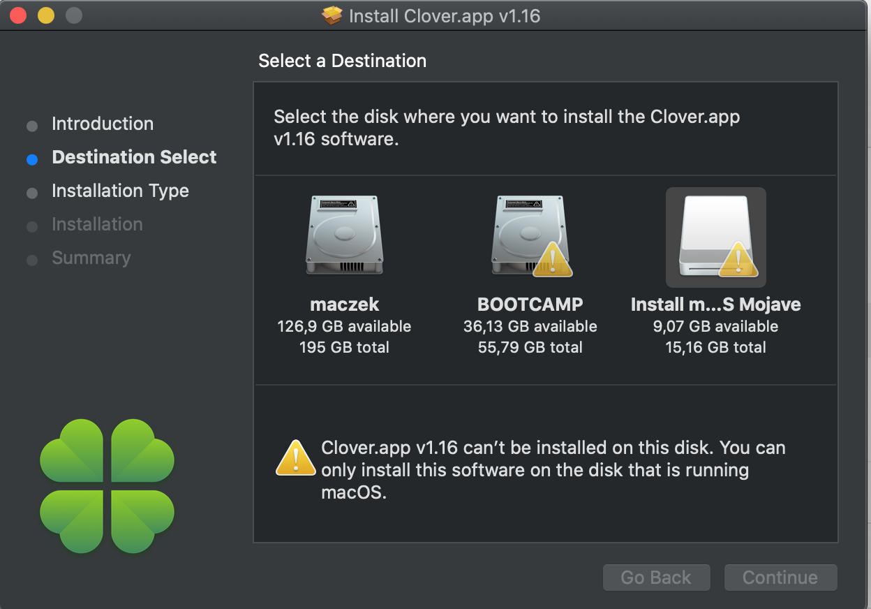 Clover, na dysku nie ma usb..