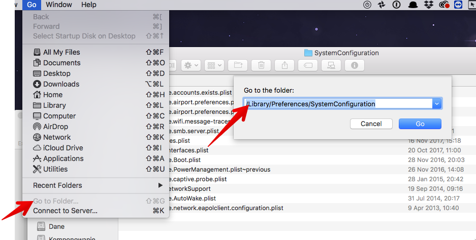 Go to folder. MacOS